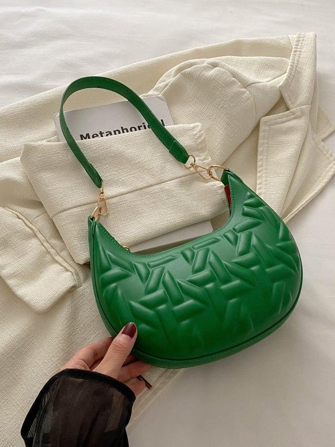 Styli Neon Green Quilted Shoulder Bag - Image 4