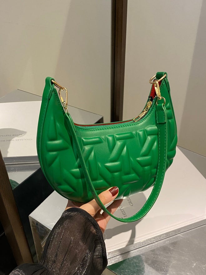 Styli Neon Green Quilted Shoulder Bag - Image 3