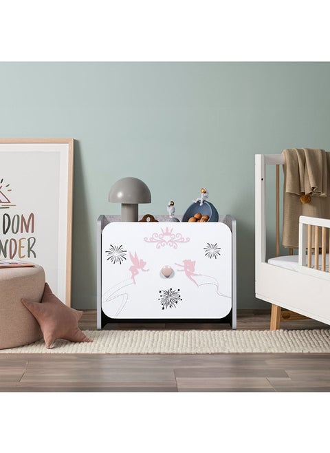 Home Box Pixie Engineereing Wood 1-Drawer Nightstand Multicolour 47 x 39.5 x 37 cm