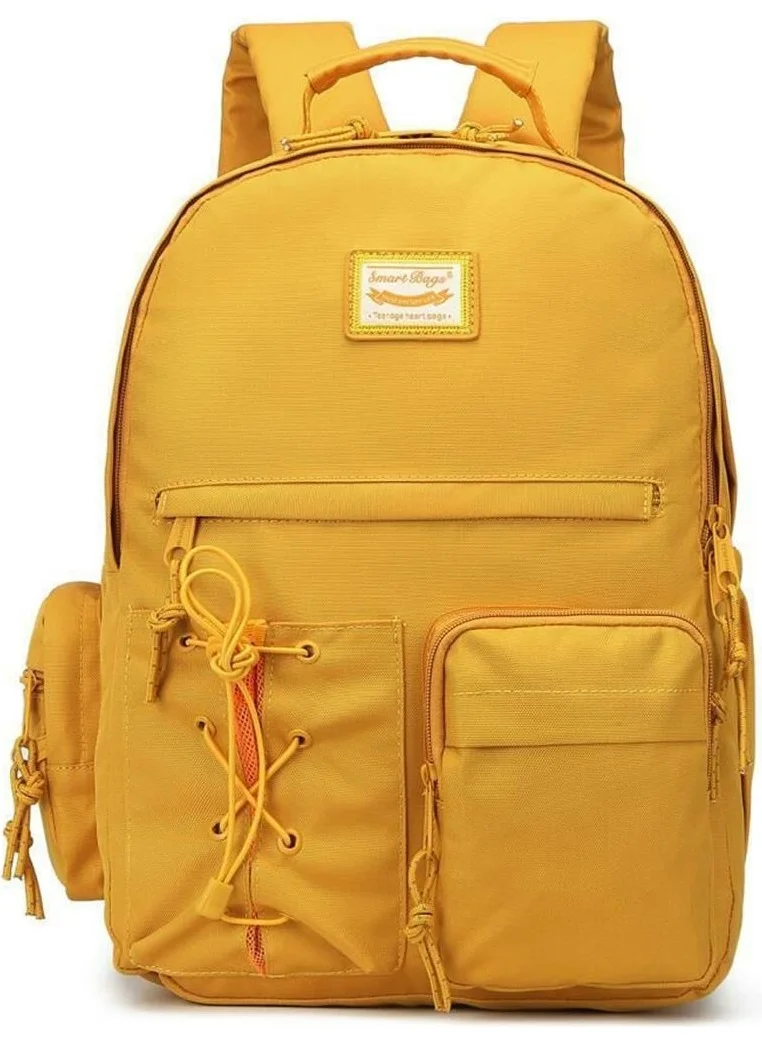 Smart Bags Smartbags School Boy Laptop Compartment Backpack 2022-3205 Mustard
