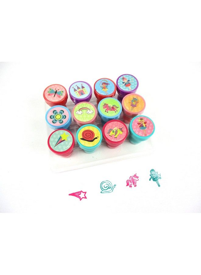 TINYMILLS 12 Pcs Magical Fairies Garden Fairies Stamp Kit For Kids Farm Animals Barnyard Self Inking Stamps Gift Party Favors - Image 1