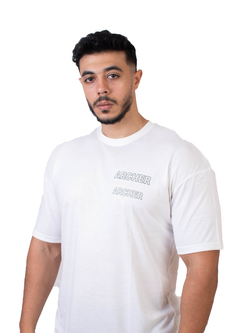 أرشر oversize t-shirt white -- archer - Image 1