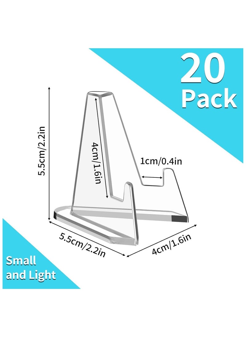 Slasa SLASA Card Display Stand, 20 Pack Small Easel Stand, Acrylic Picture Holder Stands, for Challenge Coin Graded Card Sports Card Trading Card PSA Card Baseball Card (2.13 inch Tall)  - Image 2