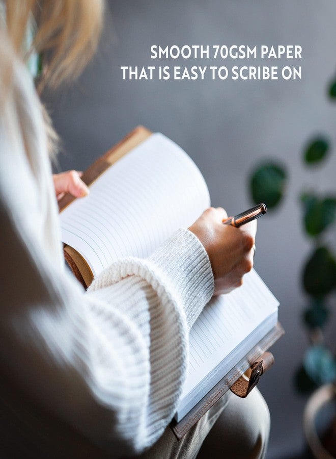 مونستر دفتر يوميات جلدي قابل لإعادة التعبئة من مونستر، بتصميم غلاف على شكل قلب منقوش، مع قلم - ورق مسطر من الجلد المصقول مقاس A5 - دفاتر يوميات نسائية - دفتر يوميات كلاسيكي - 320 صفحة - Image 3