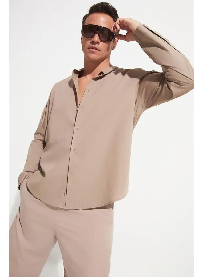 جون June Exclusive Men Long Sleeve Shirt Mink