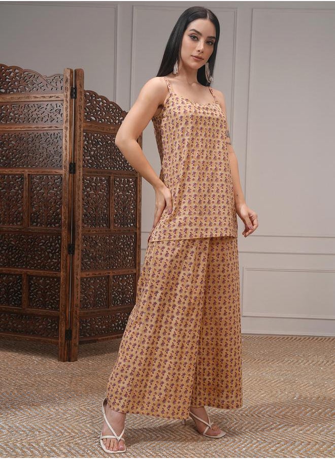 Vishudh All-Over Printed Tunic with Palazzo Pants and Jacket Co-Ords by Styli  - Image 4