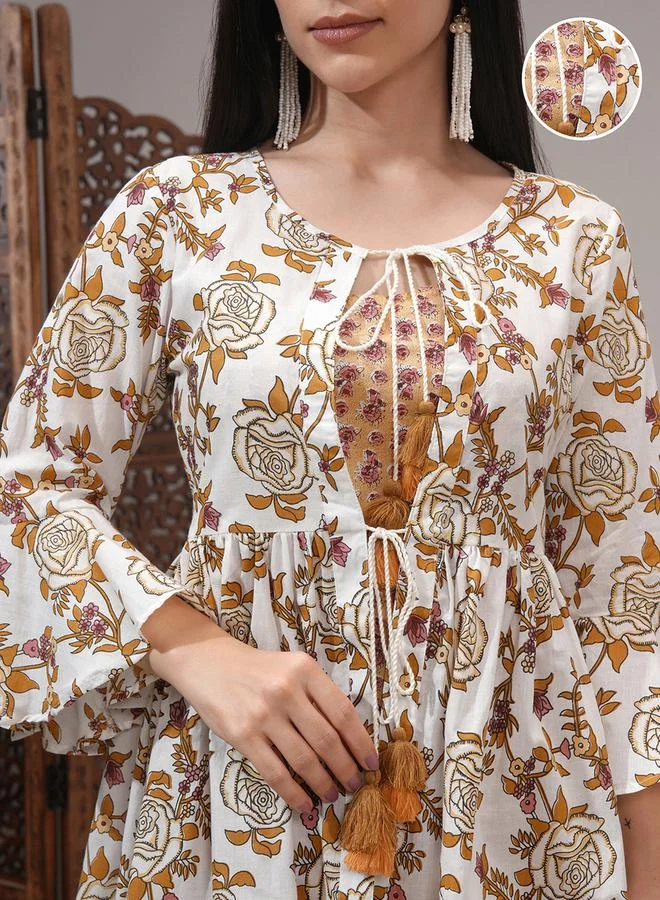 Vishudh All-Over Printed Tunic with Palazzo Pants and Jacket Co-Ords by Styli