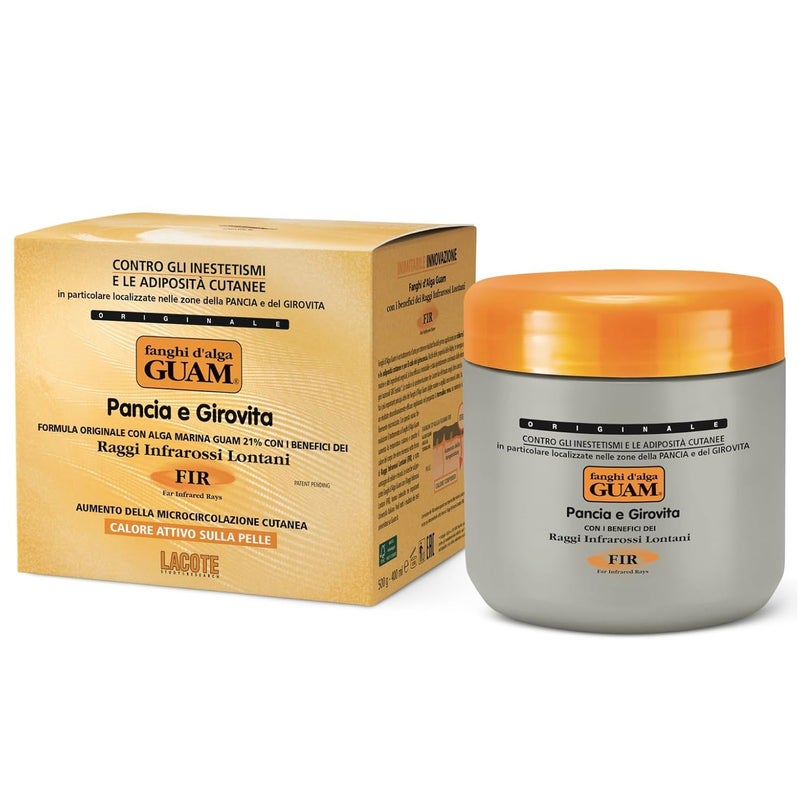 Guam Anti Cellulite Stomach Wraps, INFRARED Body Wrap for Flat Tummy, FIR Tummy Wrap Cellulite Remover, Belly Cellulite Treatment, Stomach Skin Firming and Tightening Body Mud (1.1LB) - Image 1