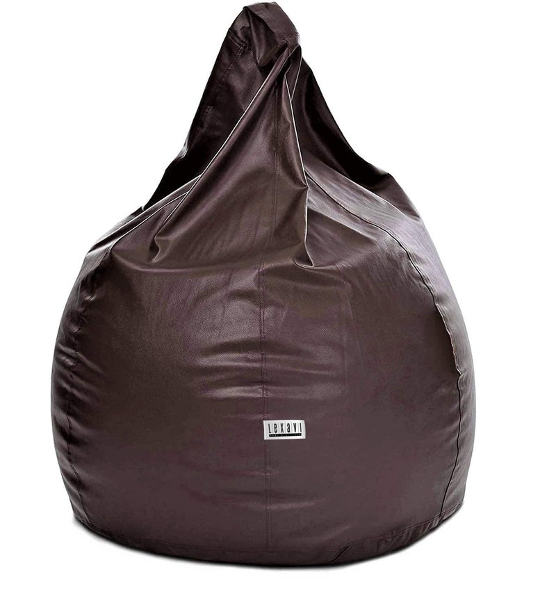 LEXAVI® - 6XL Premium Superior-A Grade Orchid Leather Filled with Beans Jumbo Bean Bag with Footrest and Cushion Adult Size Bean Bag Capactity-Upto 6Feet (Ready to Use) Color (XXXXXXL-Black) - Image 3