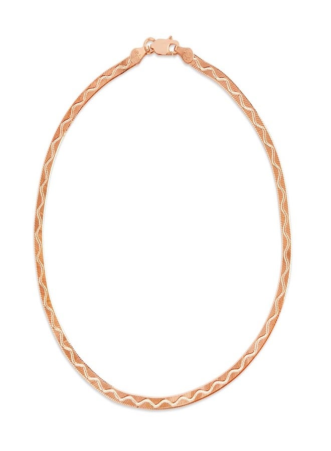 ZAVYA 925 Sterling Silver Rose Gold Plating Braided Abstract Anklets (Pair) | Gift for Women and Girls | With Certificate of Authenticity & 925 Hallmark - Image 4