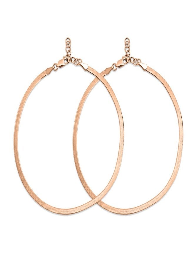 ZAVYA 925 Sterling Silver Rose Gold Plating Braided Abstract Anklets (Pair) | Gift for Women and Girls | With Certificate of Authenticity & 925 Hallmark - Image 1