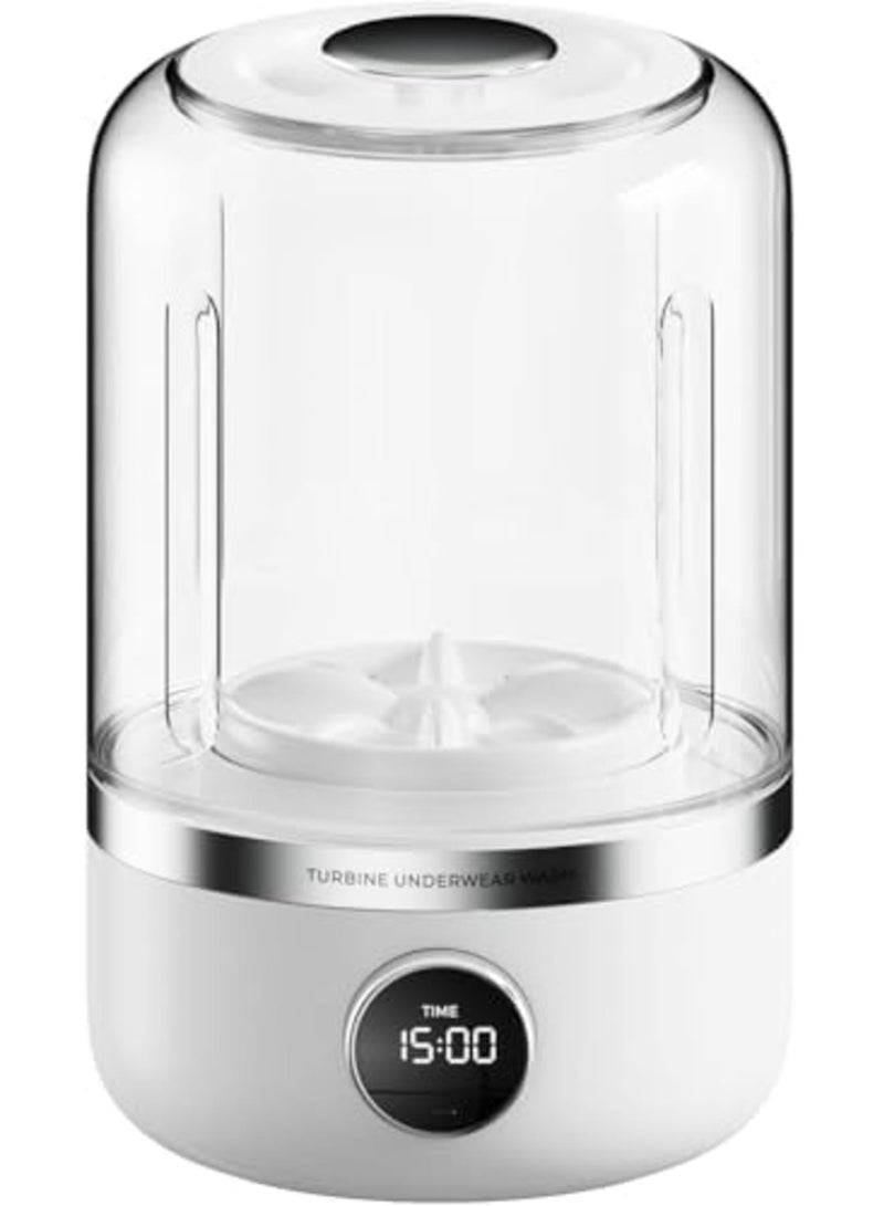 SYOSI غسالة محمولة صغيرة، 1.2 لتر غسالة مدمجة للأحمال الصغيرة، مثالية لغسل الملابس الداخلية، الجوارب، والأقمشة الحساسة، مثالية للشقق، الفنادق، السفر، موفرة للطاقة، موفرة للمساحة، سهلة الاستخدام (أبيض) - Image 1