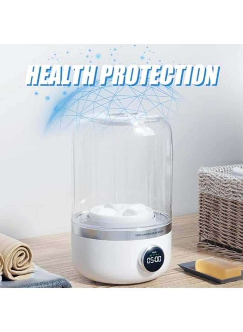 SYOSI غسالة محمولة صغيرة، 1.2 لتر غسالة مدمجة للأحمال الصغيرة، مثالية لغسل الملابس الداخلية، الجوارب، والأقمشة الحساسة، مثالية للشقق، الفنادق، السفر، موفرة للطاقة، موفرة للمساحة، سهلة الاستخدام (أبيض) - Image 3