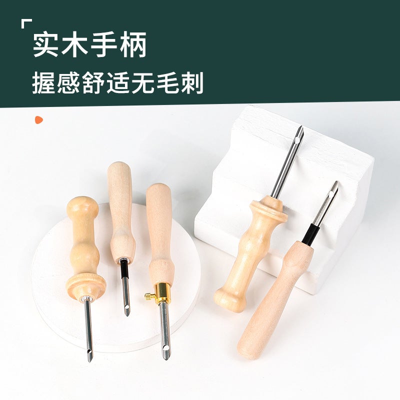 Small 50#35# Simple Yuan Wooden Handle Stamp Pen Tufting Tool Accessories Russian Stamp Embroidery Stamp Needle - Image 5