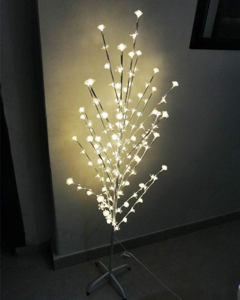 Harmony Home شجرة البتولا من هارموني هوم مع 120 ضوء LED دافئ أبيض - شجرة زخرفية أنيقة للمنزل والمكتب وزينة العطلات - Image 2