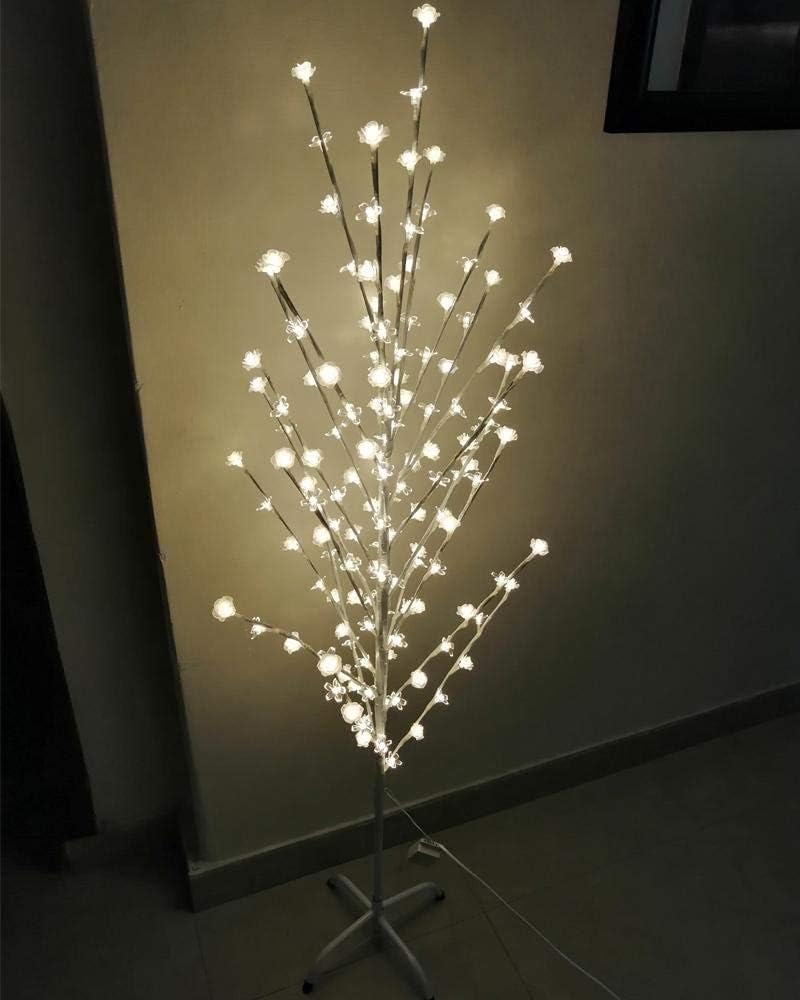 Harmony Home شجرة البتولا من هارموني هوم مع 120 ضوء LED دافئ أبيض - شجرة زخرفية أنيقة للمنزل والمكتب وزينة العطلات - Image 1