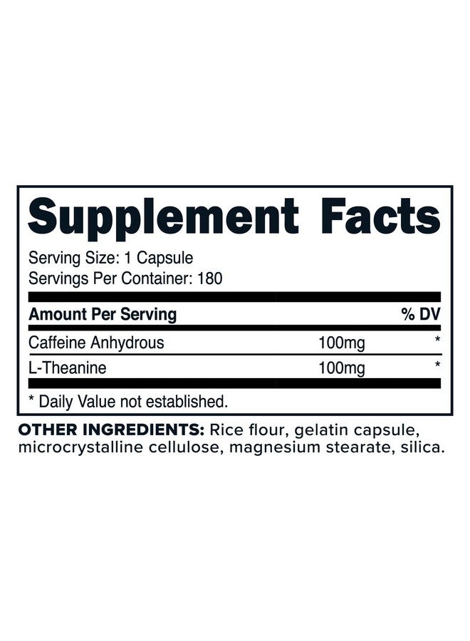 PrimaForce Caffeine with L-Theanine, 100mg of Each, 180 Capsules, 180 Servings - Non-GMO, Soy Free, and Gluten Free - Image 2