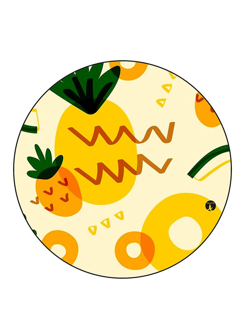 Round  eapples Printed Mouse Pad Round  Multicolour