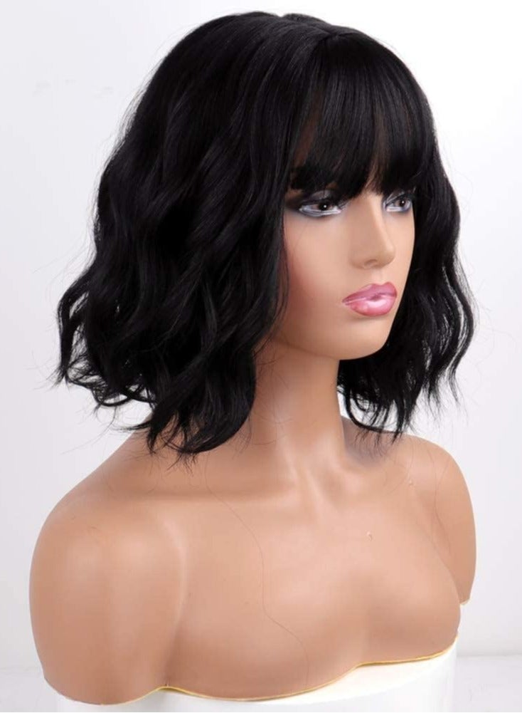 Estelle Fiber Heat Resistant BoBo Wig for Women Natural Looking Full Wigs for Daily Use Short Black - Image 3