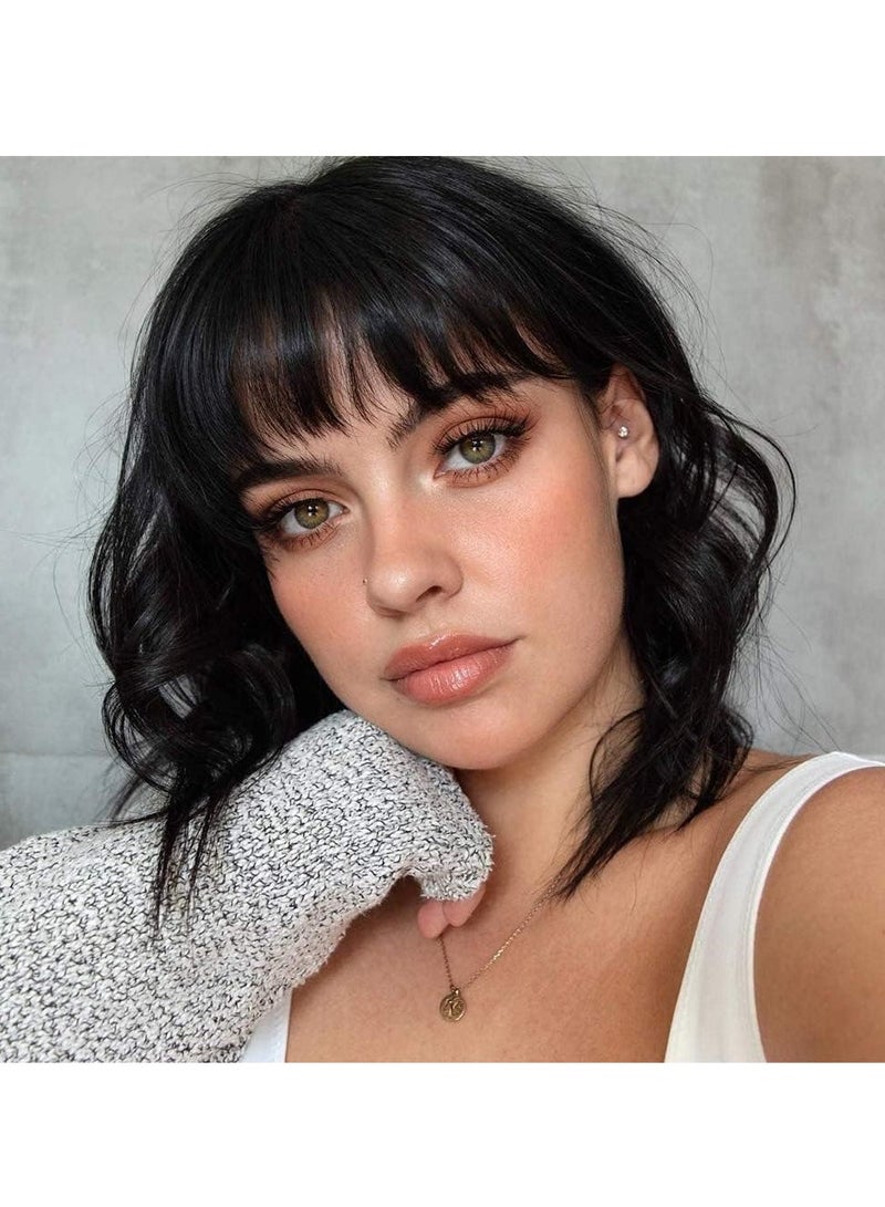 Estelle Fiber Heat Resistant BoBo Wig for Women Natural Looking Full Wigs for Daily Use Short Black - Image 1