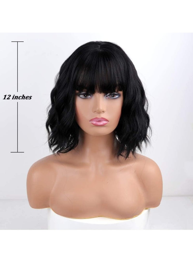 Estelle Fiber Heat Resistant BoBo Wig for Women Natural Looking Full Wigs for Daily Use Short Black - Image 5
