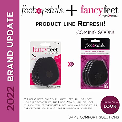 Foot Petals Ball of Foot Cushions Metatarsal Pad Lasting Comfort Relief Prevent Toe Sliding Overhang Womens Heels 3 Pair Black - Image 3