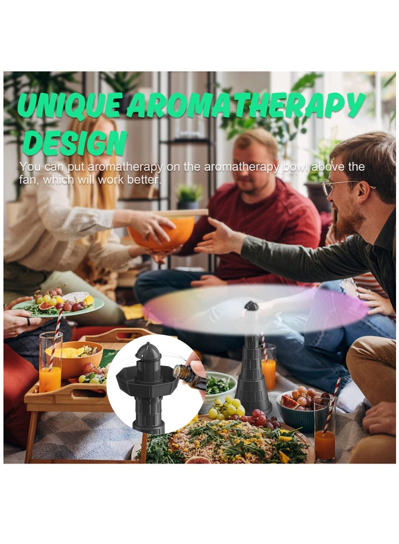 SOLARAE Fans for Tables, Fly repellers, Portable Food Fan with Aroma Diffuser Function, Holographic Blade & 3 Heights Adjustable, Table Food Fan for Outdoor Indoor, Picnic, and Restaurant - Image 3