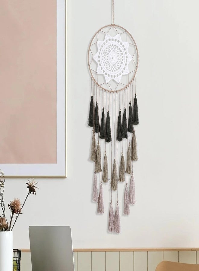 Artilady Macrame Dream Catcher Wall Hanging - Large Dreamcatchers Boho Chic Wall Decor, Handmade Tassels Ornament Colorful Room Decor for Bedroom, Blessing Gift for Girls Kids Women (Dark Green Mix) - Image 2