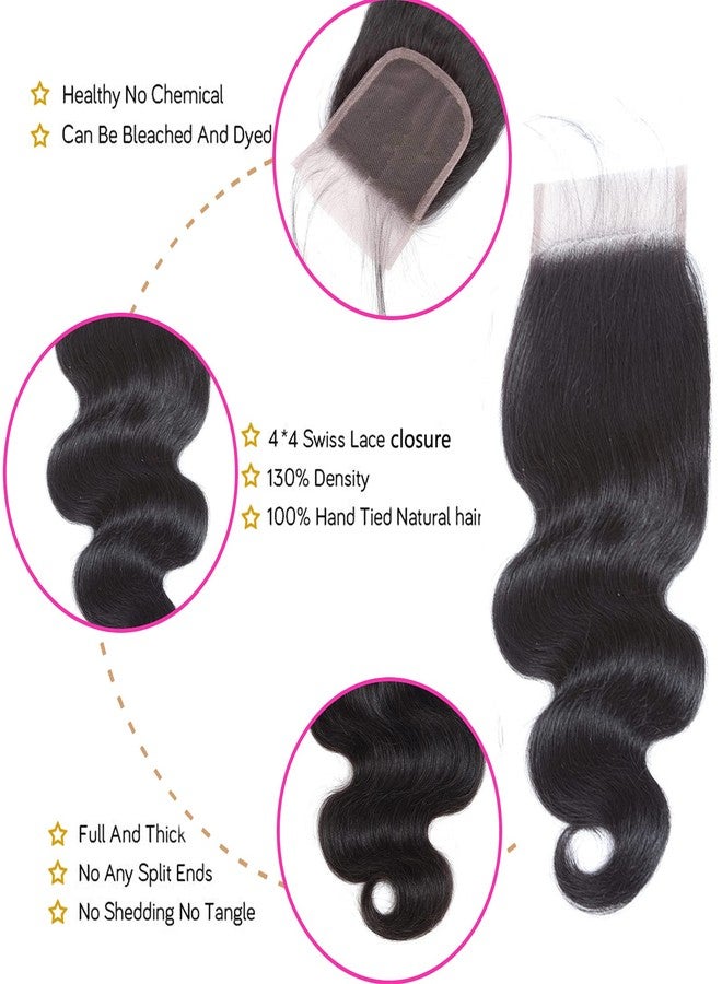 Tendresse Body Wave 4x4 Lace Closure Human Hair Transparent HD Lace Closure with Baby Hair 130% Density 20 inch - Image 2