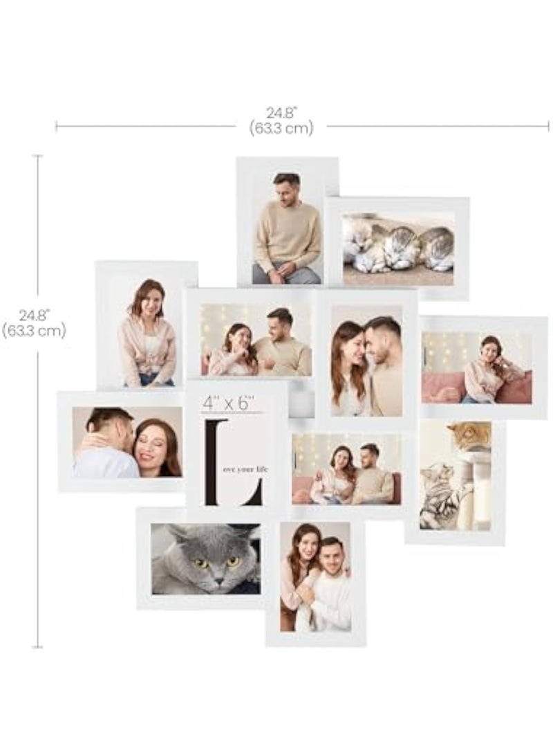 Arabest 4x6 Collage Picture Frames, 12-Pack Picture Frames Collage for Wall Decor, Rustic Photo Collage Frame, Multi Picture Frame Set with Glass Front, Assembly Required - Image 4