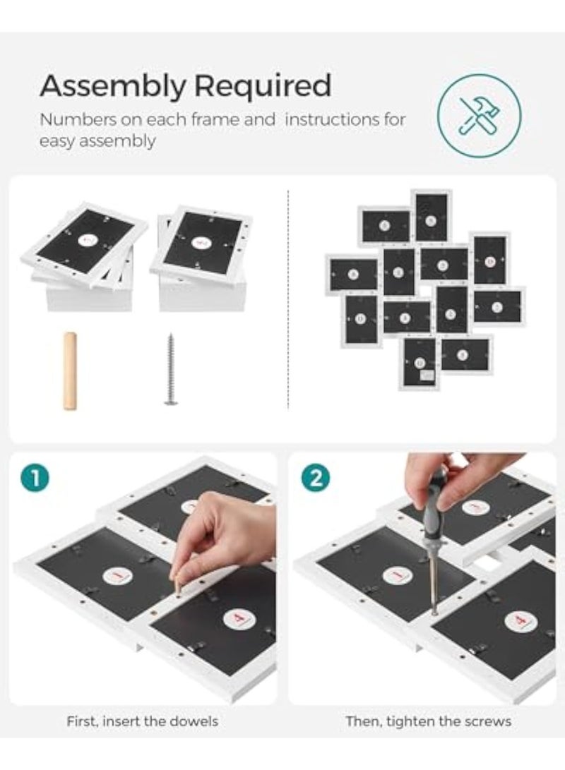 Arabest 4x6 Collage Picture Frames, 12-Pack Picture Frames Collage for Wall Decor, Rustic Photo Collage Frame, Multi Picture Frame Set with Glass Front, Assembly Required - Image 3
