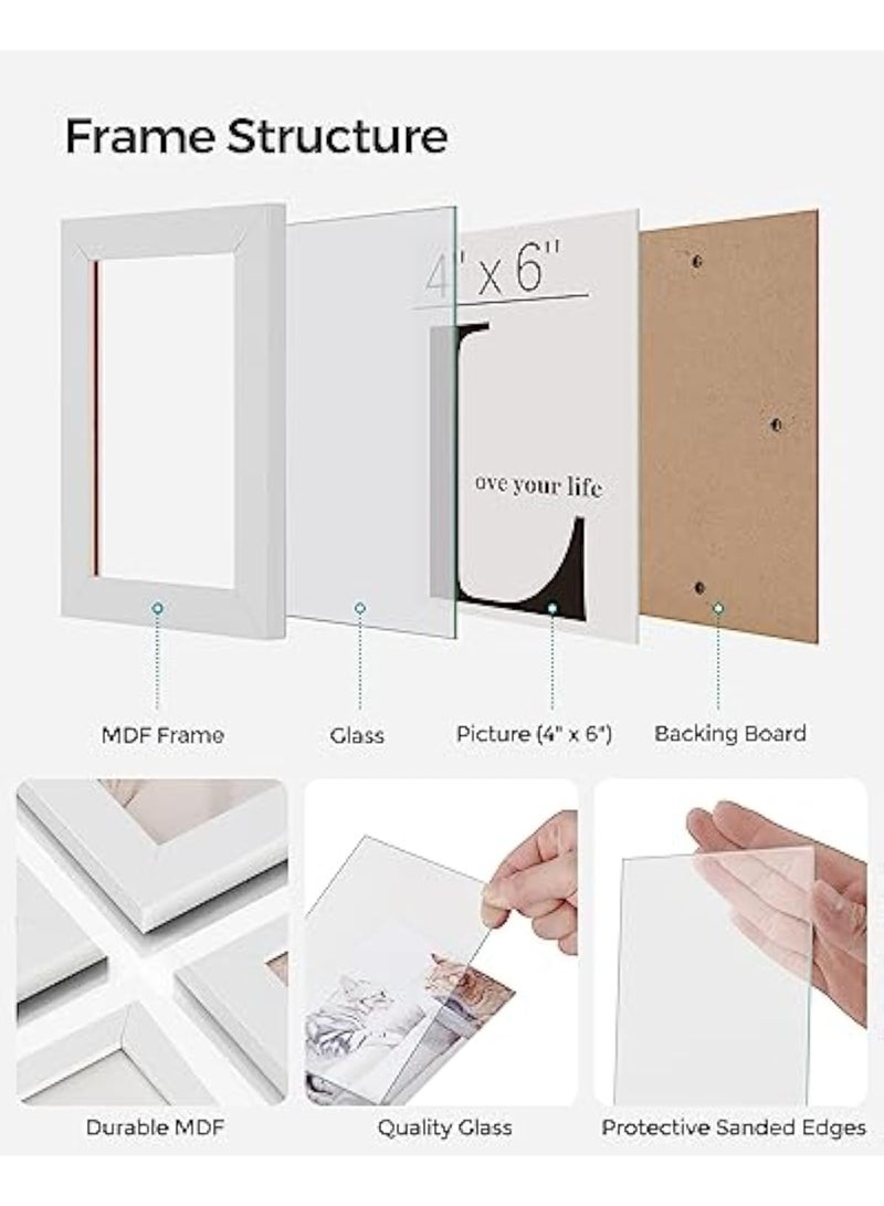 Arabest 4x6 Collage Picture Frames, 12-Pack Picture Frames Collage for Wall Decor, Rustic Photo Collage Frame, Multi Picture Frame Set with Glass Front, Assembly Required - Image 5
