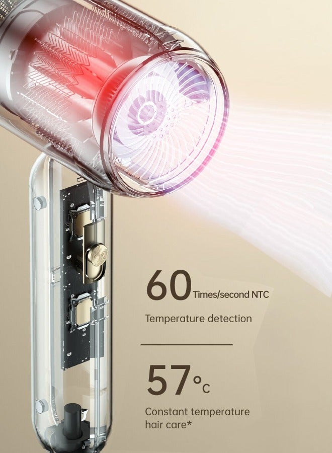 Captaintech 1900W Powerful Hair Dryer, Quick-Drying Blue Light Hair Dryer, with Constant Temperature Hair Care Function And Overheating Power-Off Protection Function - Image 4