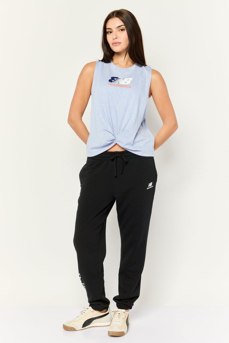 New Balance Women Athletic Fit Sleeveless Training Tank Tops, Blue Heather  - Image 3
