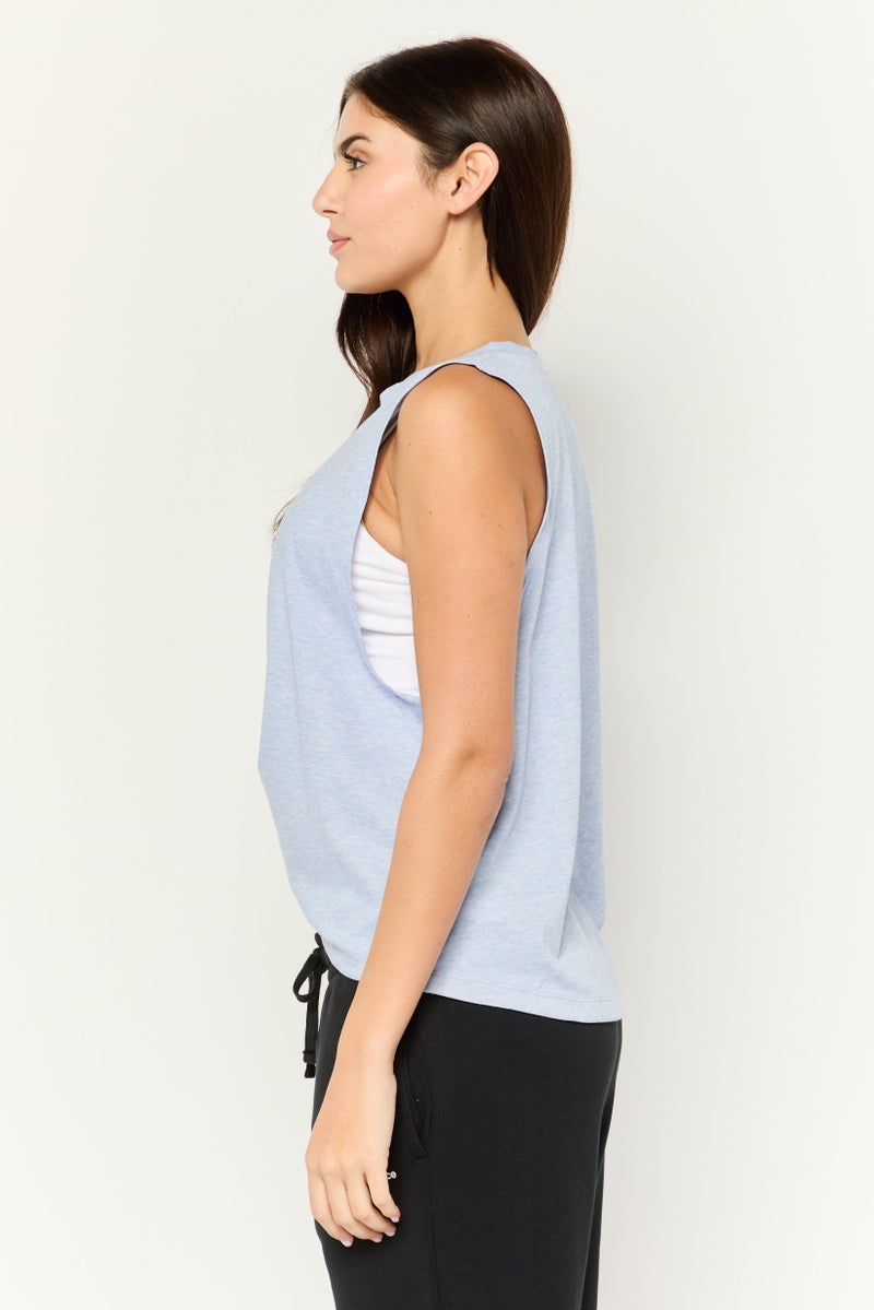 New Balance Women Athletic Fit Sleeveless Training Tank Tops, Blue Heather  - Image 2