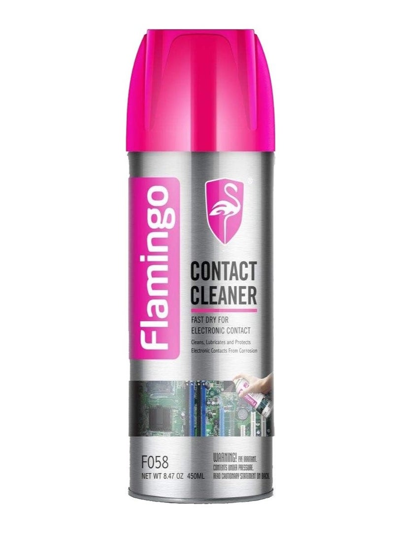 FLAMINGO - FLAMINGO CARCARE TECH CONTACT CLEANER, ELECTRONICS CLEANER, ELECTRONICS CARE, F058, 450ML, Electronics cleaner, Computer cleaner, Mobile cleaner, Electrical connection cleaner - Image 1