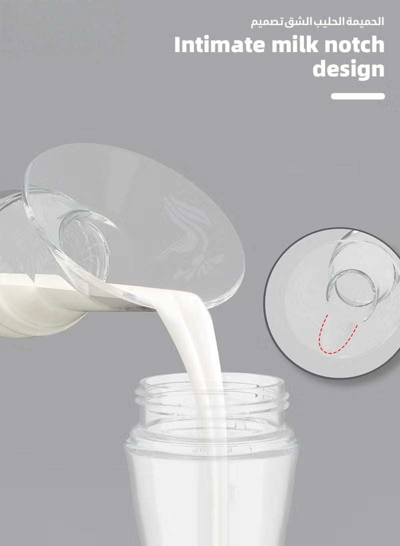 HOOKOR 2Pcs Manual Breastmilk Pump, 100% Food-grade Silicone Breastmilk Collector, Silicone Breastmilk Pump with Leakproof Lid for Breastmilk feeding, Clear 90ml, BPA Free Manual Milk Collector with Cap - Image 5