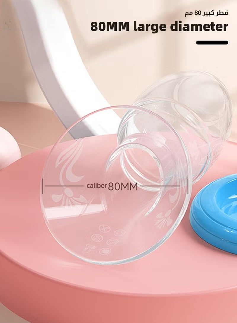 HOOKOR 2Pcs Manual Breastmilk Pump, 100% Food-grade Silicone Breastmilk Collector, Silicone Breastmilk Pump with Leakproof Lid for Breastmilk feeding, Clear 90ml, BPA Free Manual Milk Collector with Cap - Image 4