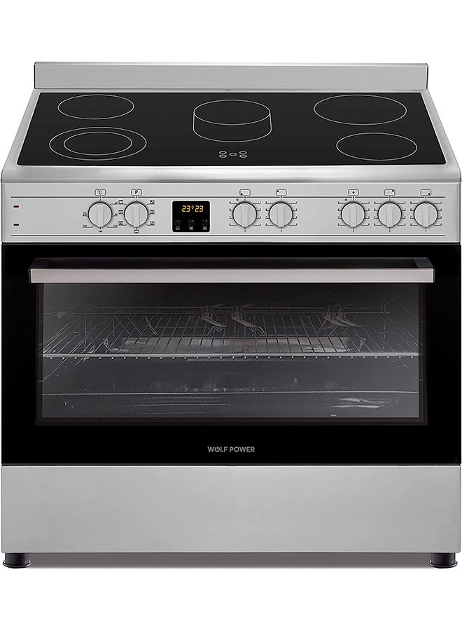 Wolf Power 4 Cooking Zones Vitroceramic Electric Cooker 90 x 60 cm ,Electric Oven with Turbo Fan, 1 year Warranty - Image 1