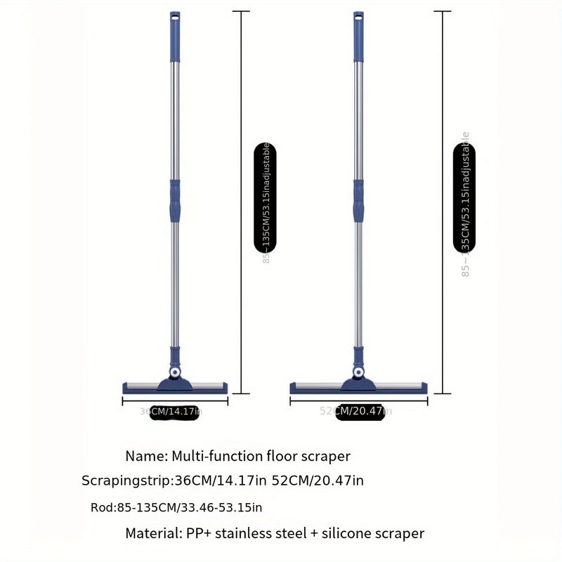 White Whale Tail Telescopic Scraper Brush 52cm Efficient Wiper Broom - Image 2