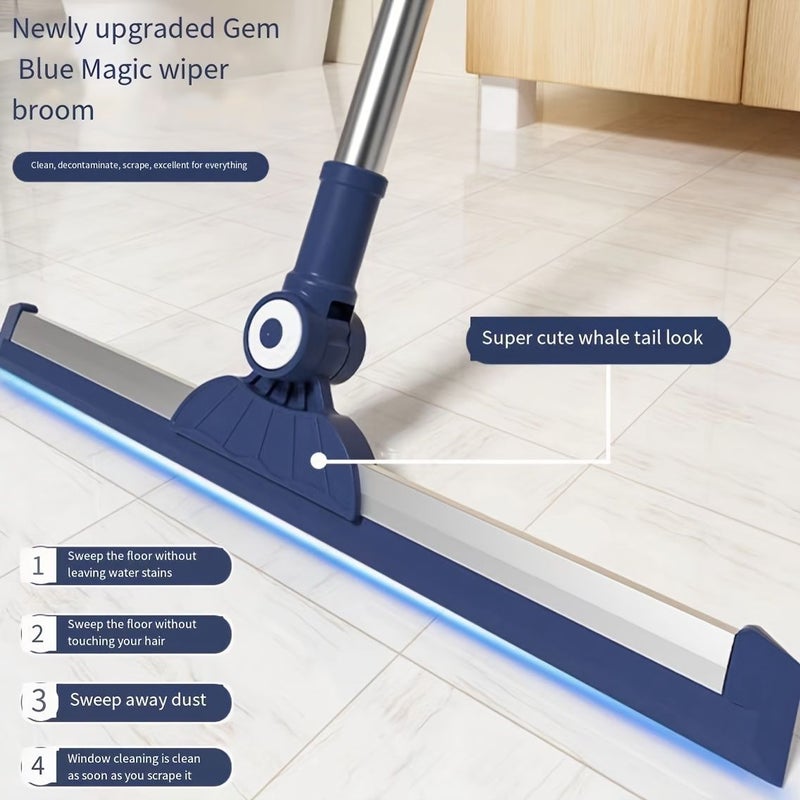 White Whale Tail Telescopic Scraper Brush 52cm Efficient Wiper Broom - Image 1