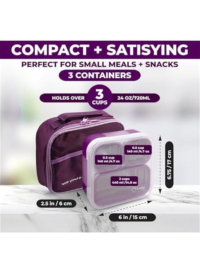 HOOKOR Stainless Steel Bento Lunch Box for Adults and Kids, 3 Compartments Large Leakproof Meal Prep Food Container for Men,Women Work or School Lunch Box,720ml,Green - Image 5