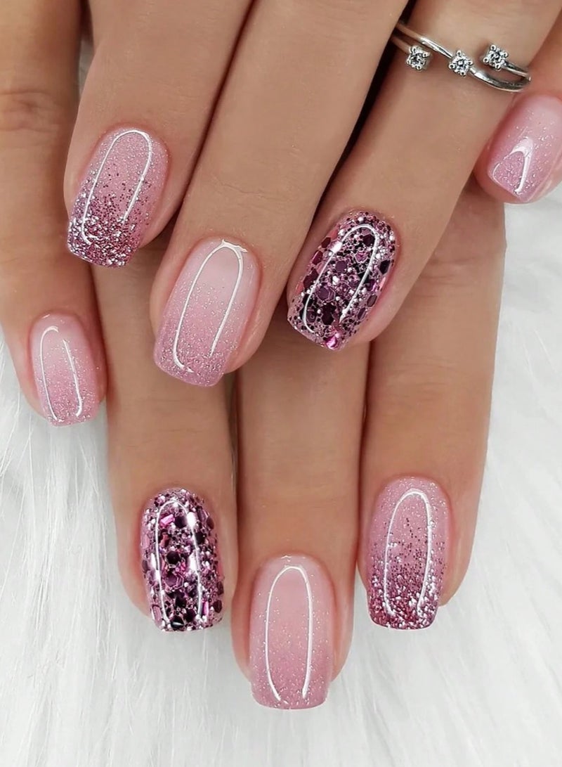 Almond shaped fake nails. The box contains 24 nails with a nail file and glue - Image 1