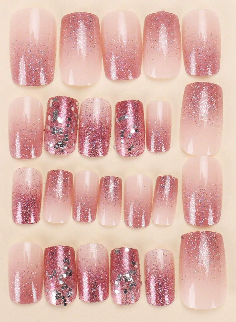 Almond shaped fake nails. The box contains 24 nails with a nail file and glue - Image 3