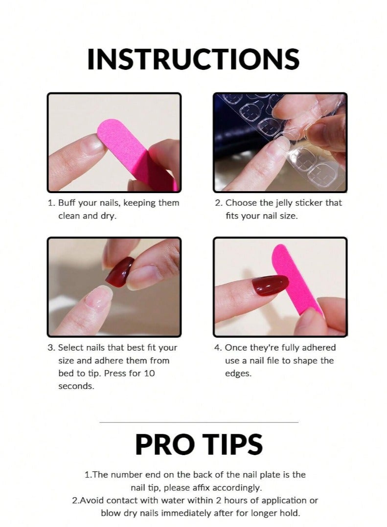 Almond shaped fake nails. The box contains 24 nails with a nail file and glue - Image 4