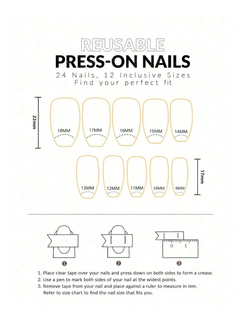 Almond shaped fake nails. The box contains 24 nails with a nail file and glue - Image 5