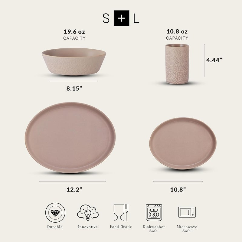 Stone by Mercer Project Stone by Mercer Project KATACHI Stoneware 16Piece Dinnerware Set Nude  - Image 2