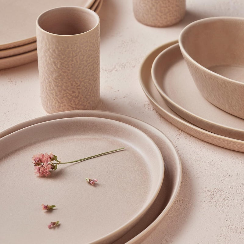 Stone by Mercer Project Stone by Mercer Project KATACHI Stoneware 16Piece Dinnerware Set Nude  - Image 3