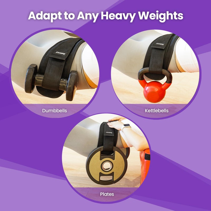 Balency Hip Thrust Belt, Balency Hip Thrust Belt for Dumbbells Heavy, Booty Belt for Hip Thrust, Slip-Resistant Padding Hip Thrust Belt for Gym or Home Workouts, Hip Thrust Band for Dumbbell Kettlebell Plate - Image 3