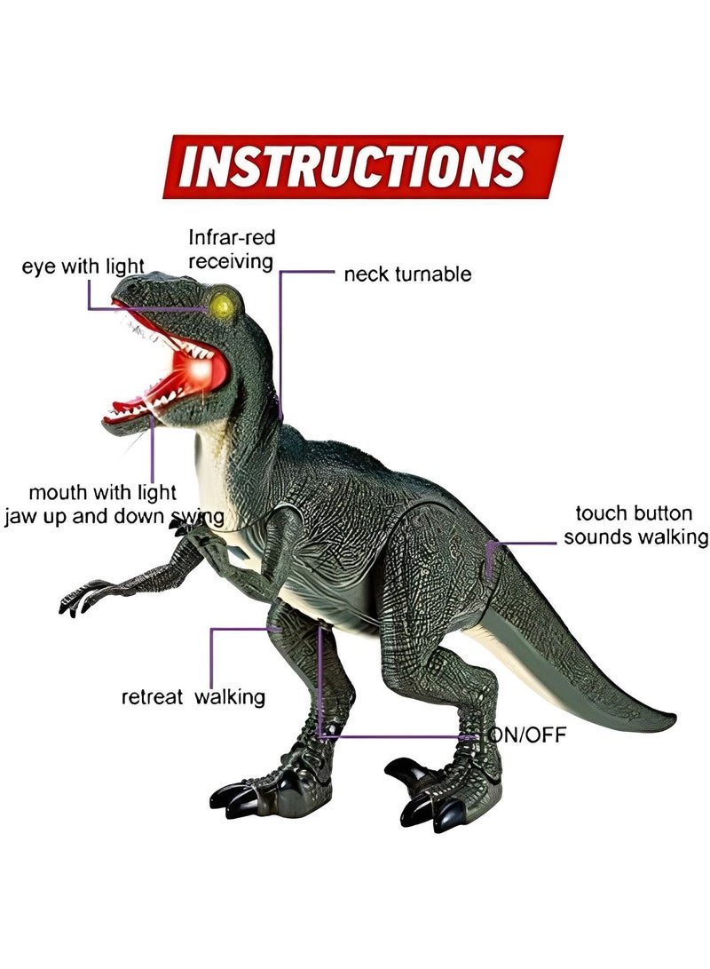 Remote Control Dinosaur Figures RC Walking Dinosaur Looking Large Size with Roaring Spraying Light Up Eyes Dragon Toy Gifts for Kids - Image 5